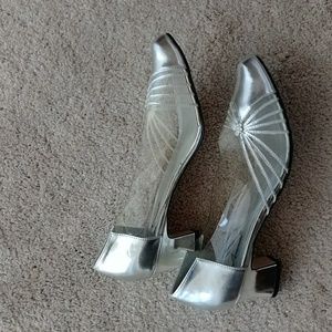 Silver dressy heels